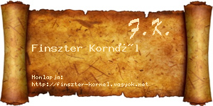 Finszter Kornél névjegykártya