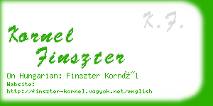 kornel finszter business card